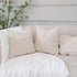 Hckot Khaki and Beige Patchwork Farmhouse Throw Pillow Covers 20 x 20 Inch, Pack of 2 Striped Linen Decorative Pillow Case for Sofa Couch Chair Bedroom Modern Decor (20" x 20", Khaki)