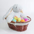 MEIEM Wicker Basket Gift Baskets Empty Oval Willow Woven Picnic Basket Cheap Easter Candy Basket Storage Wine Basket with Handle Egg Gathering Wedding Basket (Brown)