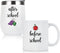 Teacher Gift, Before School After School Teacher Coffee Mug and Wine Tumbler Set, Thank You Appreciation Gift for Teacher Professor Teaching Assistant, 12 Oz Stainless Steel Tumbler 11 Oz Coffee Mug