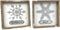 Heyaner Christmas Decorations for Home Snowflake Believe Joy Table Decor Wooden Rustic Farmhouse Block 2Pack 7 x 7 Inches Winter Holidays Sign for Party Coffee Table