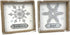 Heyaner Christmas Decorations for Home Snowflake Believe Joy Table Decor Wooden Rustic Farmhouse Block 2Pack 7 x 7 Inches Winter Holidays Sign for Party Coffee Table