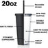 MEWAY 20oz Pastel Colored Acrylic Cups with Lids and Straws,Tumblers with Lids?Double Wall Matte Reusable Plastic Bulk,for Parties, Birthdays, home,Customization?DIY Gifts(2Black/2Navy, 4 PACK)