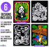 Stuff2Color Panda, Kitten, Dragon and Knight, Leopards, Humming Bird, Frog - 6 Fuzzy Velvet Coloring Posters