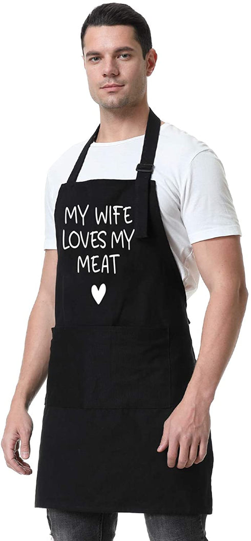 Fairy's Gift Funny Husband Apron - Mens Naughty Anniversary, Birthday Gifts for Husband - Naughty Gifts for Him, Husband Gifts from Wife, Manly Gifts for Men - Funny Husband Anniversary Kitchen Apron