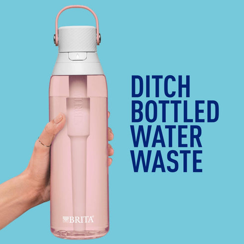 Brita Plastic Water Filter Bottle, 26 Ounce, Blush, 1 Count