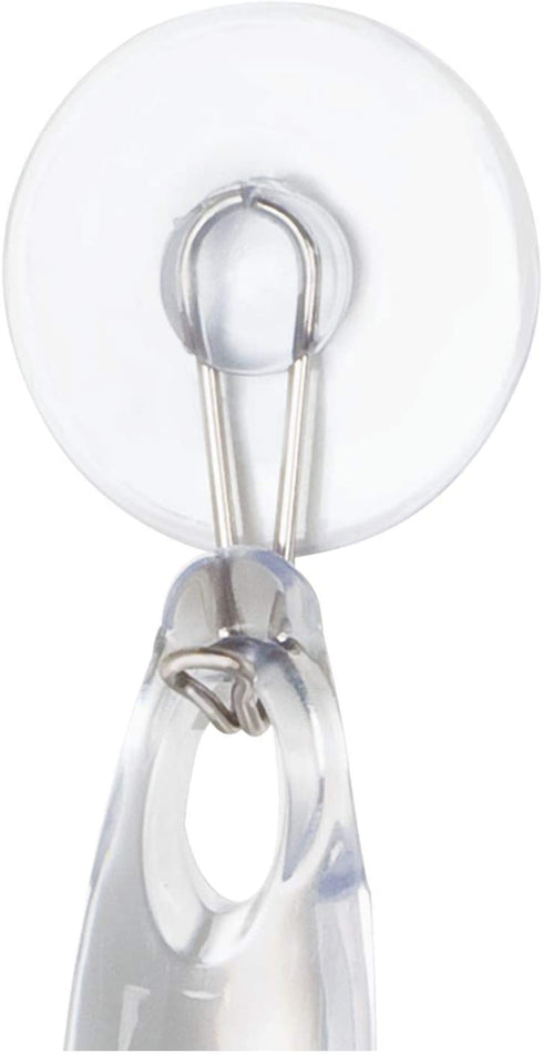 iDesign 59150 Plastic Bathroom Squeegee with Suction Hook Holder, Clear, 12-Inch (Pack of 1)