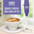 Milk Frother - Purple Power Frother by Omega PowerCreamer - Ultra Durable Electric Handheld - Battery Operated for Coffee, Protein Powder, Collagen, Pre-Workout - Quiet & High Powered - Stand Included
