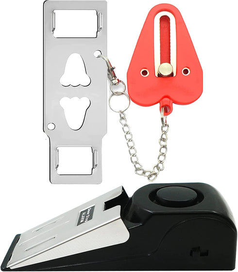 HNHMT Upgraded Portable Door Lock & Door Stop Alarm, Dual Protection Security Door Kit,Door ?Security Devices Pocket Self Defensey Tools,for Traveling Hotel Home Apartment College House(2 Pack)