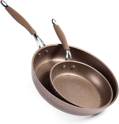 MOKIKA Nonstick Frying Pan, Best Nonstick Omelette Skillet, Stone Coating Cooking Pan, Dishwasher Safe, Induction Compatible(8&11 Inch)