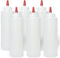 Pinnacle Mercantile Plastic Squeeze Condiment Bottles with Red Tip Cap 16-Ounce Set of 6 Wide Mouth