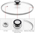 Glass Lid for Frying Pan, Fry Pan, Skillet, Pan Lid with Handle Coated in Silicone Ring,12"/30cm, Clear