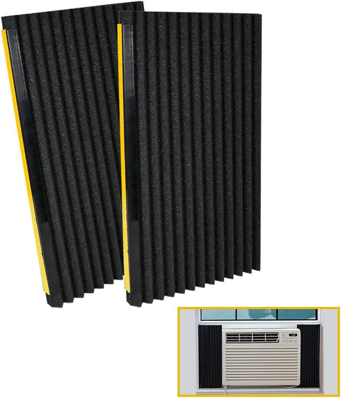 LBG Products Window Air Conditioner Foam Insulation Panels,AC Side Insulating Panel Kit,2 Pack,Black, 17in High x 9in Wide x 7/8in Thick