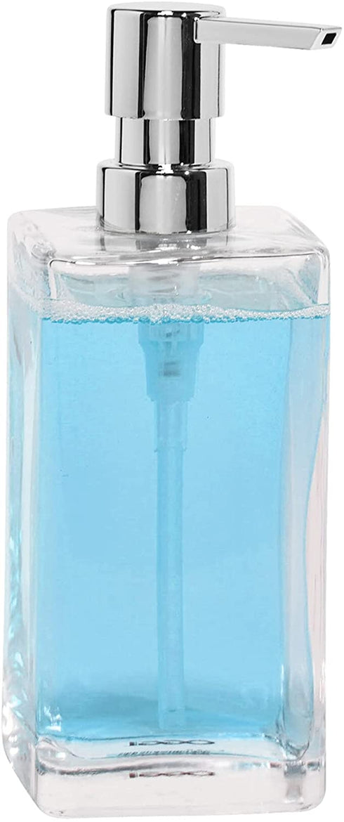 Oggi Soap & Lotion Dispenser, 13-Ounce, Clear, Chrome
