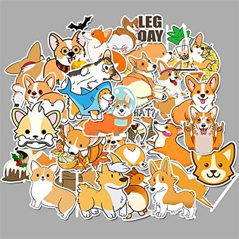 Cute Animal Welsh Corgi Pembroke Stickers (50 PCS) Funny Stickers for Teens, Girls, Adults,Kids - Stickers for Waterbottles,Laptop,Phone,Hydro Flask - Waterproof Vinyl Sticker (Welsh Corgi Pembroke)