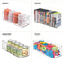 mDesign Plastic Food Storage Organization Container Bin w/Handles, for Kitchen, Pantry, Cabinet, Fridge/Freezer, Countertop - Organizer for Refrigerator Snacks - Ligne Collection -Clear