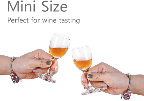 Shot Glasses, 1.75oz Mini Wine Glasses Set of 6, Cute Shot Glasses/Great for White and Red Wine/Wine Glass Clear/Tasting Glasses