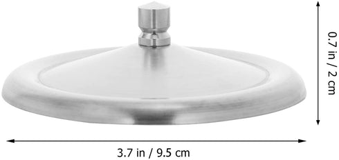 Cabilock 5pcs Coffee Mug Seal Cap Stainless Steel Water Beverage Drinking Cup Lid Cover with Handle Anti Dust Hot Tea Cup Cover for Home Shop