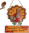 MorTime Thanksgiving Hanging Turkey Wall Decor Welcome Sign, 15" Metal Hanging Turkey Art Door Wall Sculpture, Harvest Turkey Decor for Home Office Thanksgiving Decorations