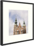 Golden State Art, 12x12 Aluminum Photo Frame - Ivory Mat for 8x8 Picture - Swivel Tabs - Sawtooth Hangers - Landscape/Portrait - Wall Mounting - Real Glass (Black)