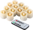 Flameless Candles Tea Lights with Remote Votive Candle LED Tea Light with Timer Realistic White Flickering Tealights Fake Candle - Battery Operated 200 Hours Holiday Decoration 1.3" Set of 12 Candles