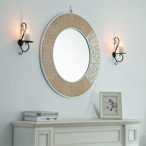Candle Sconces Wall Decor Black Candle Holder for Pillar - Rustic Decorative Metal Candles Set of 2 for Living Room, Farmhouse, Fireplace, Wedding