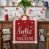Artoid Mode Elegant French Stripe Hearts Love Hello Valentine's Day Table Runner, Seasonal Anniversary Wedding Holiday Kitchen Dining Table Decoration for Indoor Outdoor Home Party Decor 13 x 72 Inch
