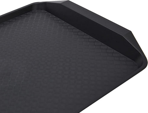 Black Plastic Serving Trays for Eating, Cafeteria, Fast Food (12 x 17 in, 8 Pack)