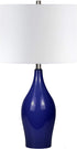 Henn&Hart Traditional Porcelain Table Lamp with Fabric Shade in Navy Blue