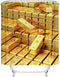 Fangkun Shower Curtain Art Bathroom Decor Gold Bars Design - Polyester Fabric Bath Curtains Set - 12pcs Shower Hooks - 72 x 72 inches