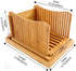 Bamboo Foldable Bread Slicer Compact Bread Slicing Guide with Crumb Catcher Tray for Homemade Bread Thickness Adjustable