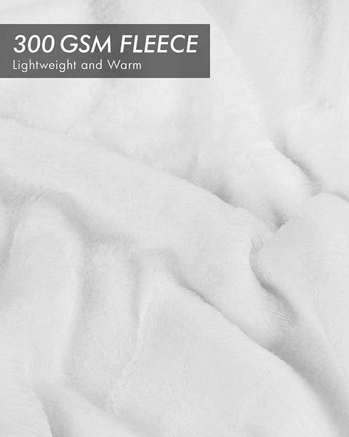 Utopia Bedding Fleece Blanket Queen Size White 300GSM Luxury Fuzzy Soft Anti-Static Microfiber Bed Blanket
