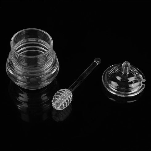 Yosoo Transparent Beehive-Shaped Honey Jar with Dripper Stick for Storing and Dispensing Honey 245ml