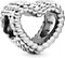 Pandora Jewelry Beaded Heart Sterling Silver Charm