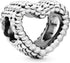 Pandora Jewelry Beaded Heart Sterling Silver Charm