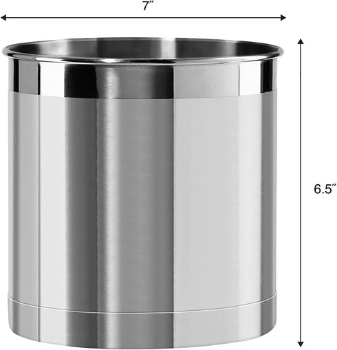 Oggi Steel Holder Utensil Crock, Jumbo, Stainless Steel - 7"