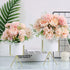 KIRIFLY Artificial Flowers, Fake Peony Silk Hydrangea Bouquet Decor Plastic Carnations Realistic Flower Arrangements Wedding Decoration Table Centerpieces 2 Packs (Light Pink)