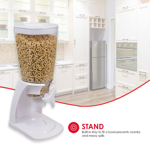 Home Basics Single Cereal Dispenser, White
