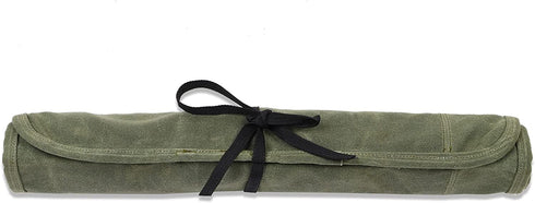 Chef Knife Roll Bag with 6 Slots,Waxed Canvas Knife Carrying Case,Chef Knife Bag,Knife Pouch Can Hold Home Kitchen Knife Tools up to 17 inch,Knife Storage for Travel Camping,BBQ,Culinary School.
