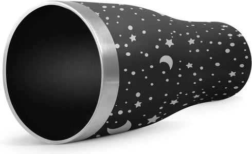 Simple Modern Tumbler with Clear Flip Lid and Straw | Reusable Insulated Water Bottle Stainless Steel Travel Mug | Slim Cruiser Collection | 32oz, Design: Lunar