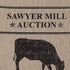 VHC Brands Sawyer Mill Cow Nature Print Chambray Cotton Farmhouse Tabletop Kitchen Fabric Loop Stenciled Runner, Towel Set 6.5x18, Khaki Tan