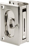 PRIME-LINE N 7367 Pocket Door Privacy Lock with Pull - Replace Old or Damaged Pocket Door Locks Quickly and Easily Satin Nickel, 3-3/4