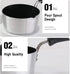 ICUUK 2 Quart Nonstick Saucepan With Glass Lid And Silicone Mixing Spoon,Multipurpose Pot for Home Kitchen and Resturant, Aluminum Alloy, Silver (7.1 inch)