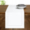 D'Moksha Homes White Table Runner - 14 x 54 Inch, 100% Pure Linen Hemstitch Table Runners 54 inches Long, Machine Washable, Easter Table Runner, Perfect for Spring Summer Mother's Day