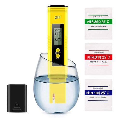 Alysontech Digital PH Meter, PH Meter 0.01 High-Precision Pocket Water Quality Tester, PH Range 0-14, Suitable for Accurate Testing of Drinking Water, Aquariums, Swimming Pools, Hydroponics (Yellow)