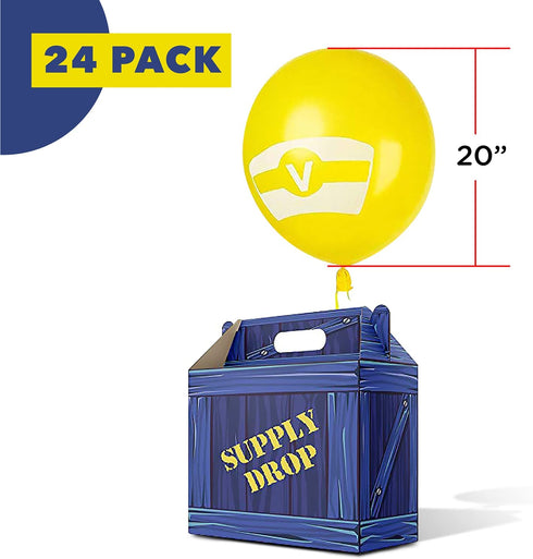 Birthday Party Supplies, Party Favor Boxes, Gaming Box, Supply Drop Box, Goodie Bags, Video Game Box Party Supplies, Battle Royale Boy Party Supplies, Game Party Supplies (24 Pack Orig Design Latex)