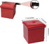 B FSOBEIIALEO Folding Storage Ottoman, Faux Leather Footrest Seat Coffee Table Toy Chest for Kids, Red 11.8"x11.8"x11.8"