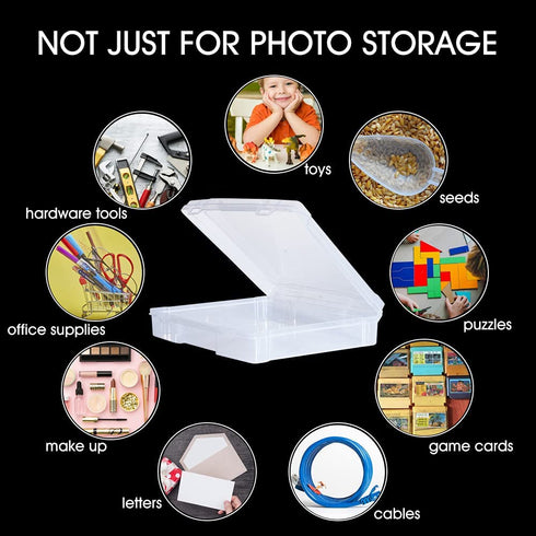 novelinks Scrapbook Storage 11" x 11" Portable Project Case and 6 Pieces 4" x 6" Clear Photo Storage Case with Tray (2 Pack)