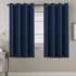 Thermal Insulated Blackout Curtains for Bedroom 63 Inches Long Grommet Window Treatment Panel for Living Room Energy Efficient Curtains 63 Inche Length - Solid in Navy Blue - One Panel