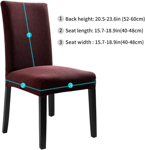 Fuloon 4 Pack Super Fit Stretch Removable Washable Short Dining Chair Protector Cover Seat Slipcover for Hotel,Dining Room,Ceremony,Banquet Wedding Party (Coffee)