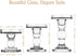 Lewondr Glass Candle Holders, 3 Pieces Crystal Clear Candlesticks with Elegant Design for Pillar Taper Candle and Tea Light, Home Table Living Room Wedding Party Decorations Home Décor - Clear